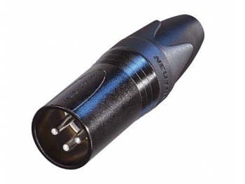 Neutrik - Xlr-kabelkontakt, 3-pins hann, sølvbelagt, svart