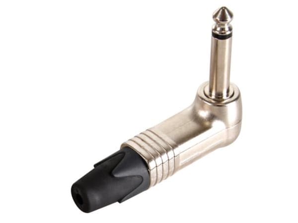 Neutrik - jackstik, 2-pin han, 6,3 mm, 90°, nikkel