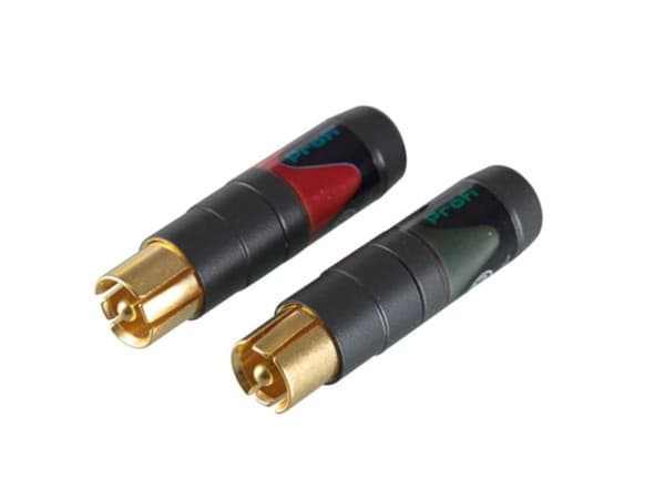 Neutrik - Cinch (par), ekte gullbelegg, solid pinne, for 3 - 7,3 mm kabel
