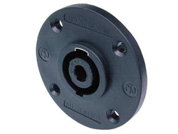 Neutrik - Speakon monteringsstik, 4-pin han, sort, D-størrelse, rund flange