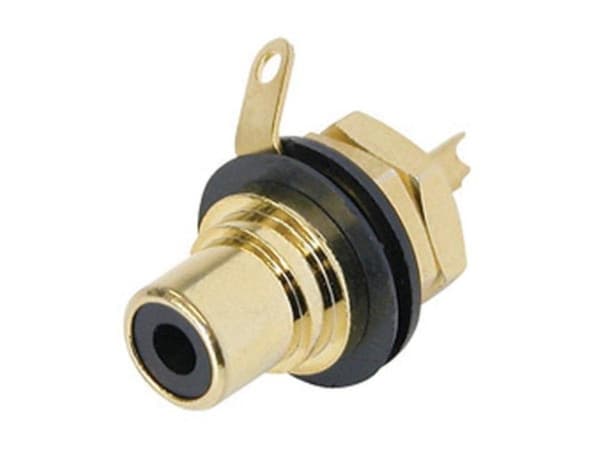 Rean - Phono Receptacle (Rca) - Guldpläterade kontakter - Svart