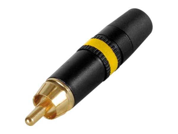 Rean - Phono Plug (Rca) - Guldpläterade kontakter - Gul färgmärkningsring