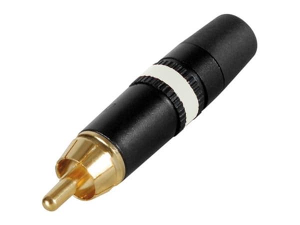 Rean - Phono Plug (Rca) - Gullbelagte kontakter - Hvit fargemarkeringsring