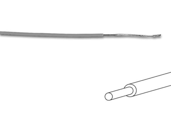 Tilkoblingsledning - Ø 1,4 Mm - 0,2 Mm² - Full kjerne - Grå