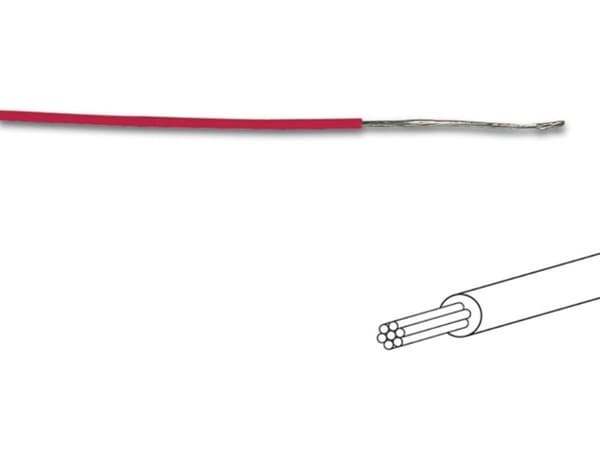 Tilslutningsledning - Ø 1,4 Mm - 0,2 Mm² - Multicore - Rød