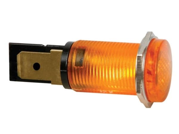 Rund 14Mm Panel Kontrollampe 12V Amber