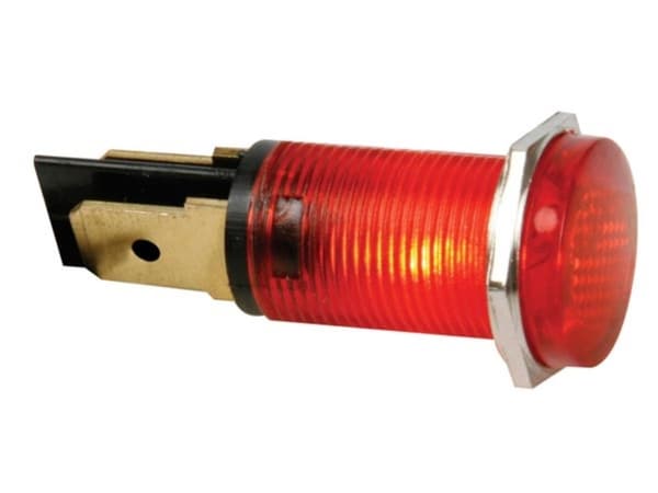 Rund 14Mm Panel Kontrollampe 12V Rød