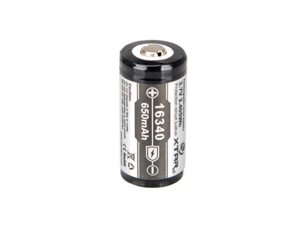 Xtar - Lithium-Ion 3,6 V - 650 Mah - 16340 - Genopladelig rund celle