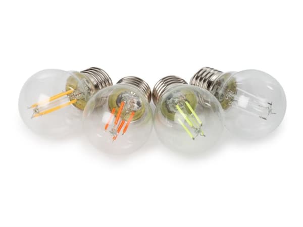 Glödlampssats - G45 - Klart glas - 4 st - Röd - Grön - Blå - Orange