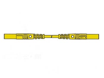 Kontaktskyddad formsprutad mätledning 4Mm 25Cm / Gul (Mlb/Gg-Sh 25/1)