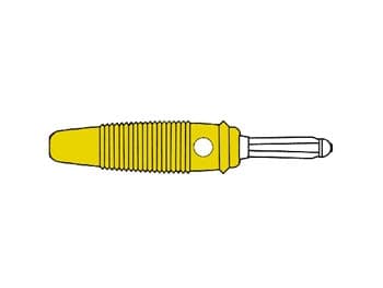 Parringsstik 4 mm med tværgående hul og loddeende / gul (Bula 30K)
