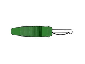 Parringsstik 4 mm med tværgående hul og loddeende/grøn (Vq 30)