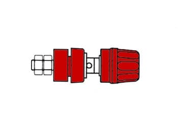 Isolerad 4 mm sockel med klokant / röd (Pki 10A)