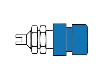 Isolerede 4 mm fatninger / blå (Bil 20)