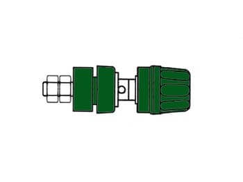 Isolert 4 mm stikkontakt med klokant / grønn (Pki 10A)