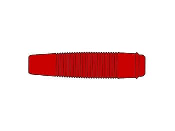 Isolert fleksibel kobling for 4 mm plugg / rød (Kun 30)