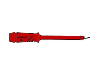 Isolert testsonde 4 mm med slank spiss i rustfritt stål / rød (Prüf 2)