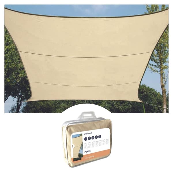 Vanngjennomtrengelig skyggeseil - Firkantet - 3,6 X 3,6 M - Farge: Champagne