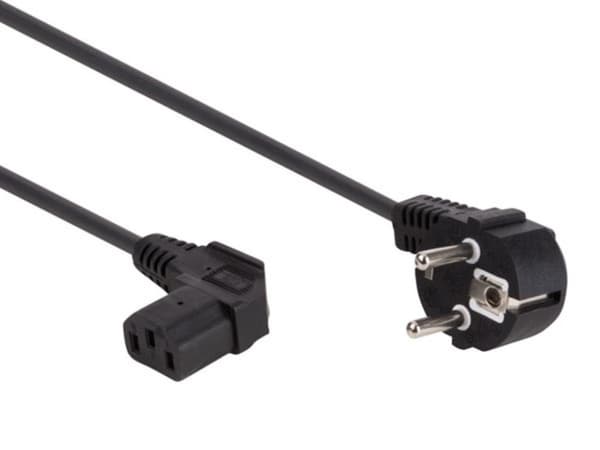 Nätsladd Svart Cee 7/7 90° + C13 90° L=2,5 M H05Vv-F 3G1,0 Mm²