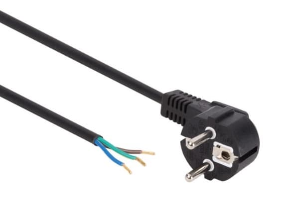 Nätsladd Svart Cee 7/7 90 + Kablar Slutar L=3 M H05Vv-F 3G0,75 Mm²