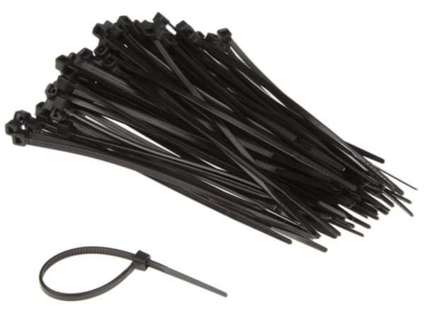Nailoninen nippusidesarja - 2,5 x 100 mm - musta (100 kpl)