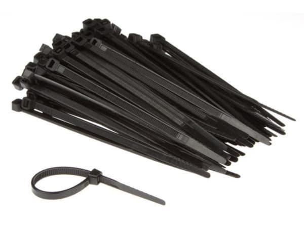 Nylon buntebåndsett - 4,6 X 120 Mm - Svart (100 stk)