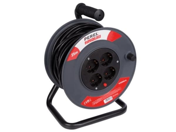 Kabeltrommel 25 M - 3G1.5 - 4 Stikkontakter - Schuko