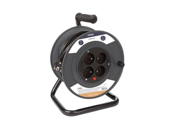 Kabeltrommel 25 M - 3G1.5 - Fransk stikkontakt - 4 stikkontakter