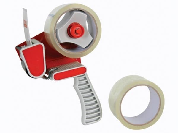 Förpackningstejpdispenser + 2 packtejprullar (50 Mm X 50 M)