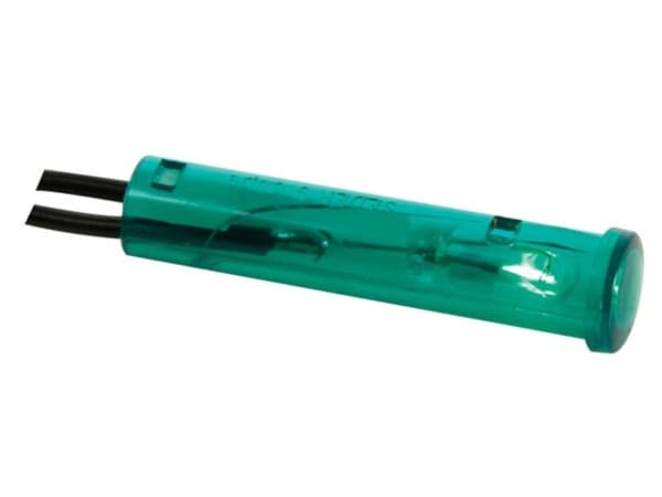 Rund 7Mm Panel Kontrollampe 12V Grøn