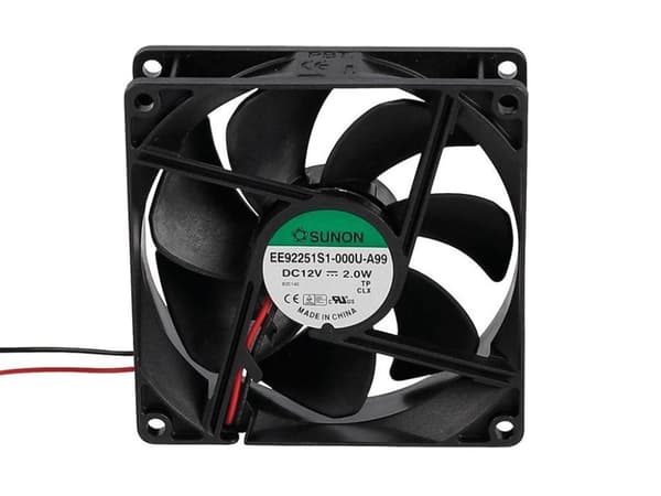 Sunon Blæser - 12 Vdc Sleeve - 92 X 92 X 25 Mm