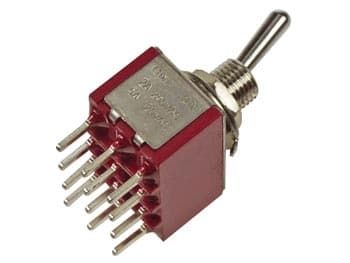 Vertikal vippebryter 4Pdt On-On - PCb Type