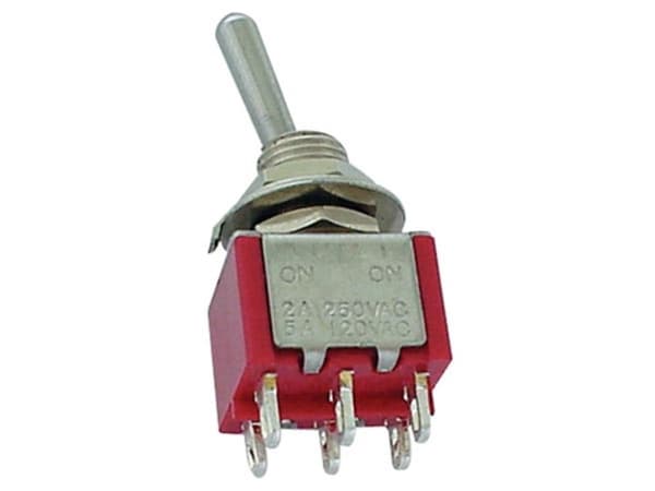 Vertikal vippebryter Dpdt On-On - PCb Type