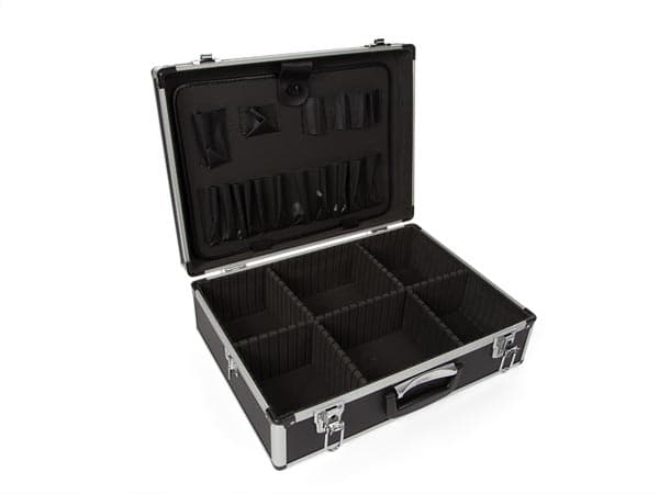 Værktøjskasse med aluminiumsramme - 455 X 330 X 152 Mm - 22,8 L - Sort