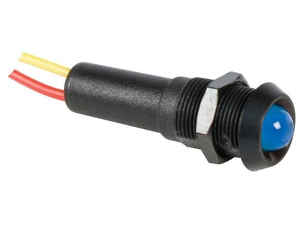 Led Lampe 12V Blå - Svart Hus