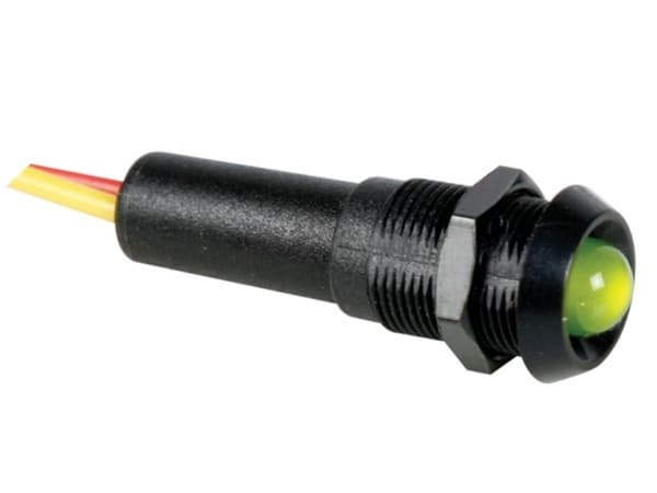 Led Lampe 12V Grøn - Sort Hus