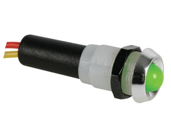 Ledlampa 12V Grön - Kromhus
