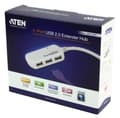 Miniatyrbild 3 av 3: Aktiv USB 2.0 förlängningskabel USB A hane - 4x USB Hub 12 m Elfenben