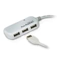Miniatyrbild 1 av 3: Aktiv USB 2.0 förlängningskabel USB A hane - 4x USB Hub 12 m Elfenben