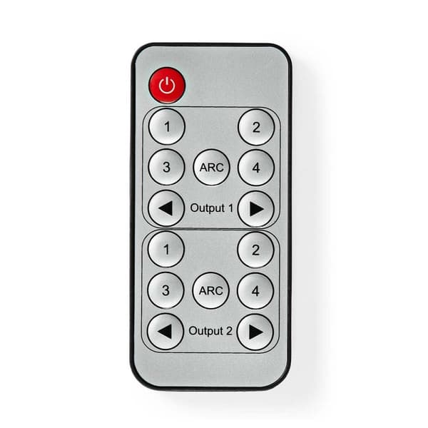 HDMI ™ matris omkopplare | 4x 2 Portar port(s) | 4x HDMI™ Ingång | 2x 3.5 mm / 2x HDMI™ utgång / 2x TosLink | 4K@60Hz | 18 Gbps | Fjärrstyrd | Metall