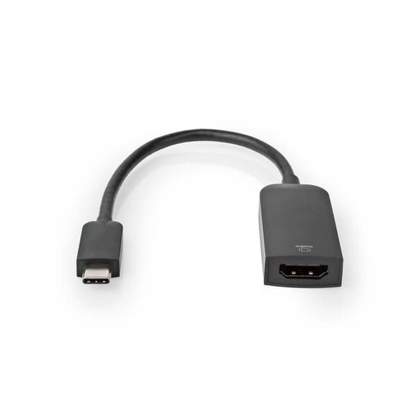 USB-C™ Adapter | USB 3.2 Gen 1 | USB-C™ Han | HDMI™ Hun | 4K@60Hz | 0.20 m | Runde | Nikkelplateret | PVC | Sort | Box