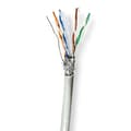 Miniatyrbilde 1 av 2: Nettverkskabelen Roll | CAT6 | Strandet | S/FTP | CCA | 305.0 m | Innendørs | Rund | PVC | Grå | Trekkboks