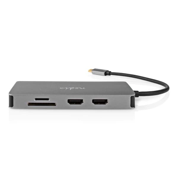 USB Multi-Port Adapter | USB 3.2 Gen 1 | USB-C™ Hane | Micro SD / RJ45 Hona / SD / USB-C™ Hona / 2x HDMI™ / 2x USB-A Hona | 5 Gbps | 0.20 m | Rund | G