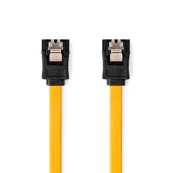 SATA kabel | 6 Gbps | SATA 7-Pin Hun | SATA 7-Pin Hun | Nikkelplateret | 1.00 m | Fladt | PVC | Gul | Box