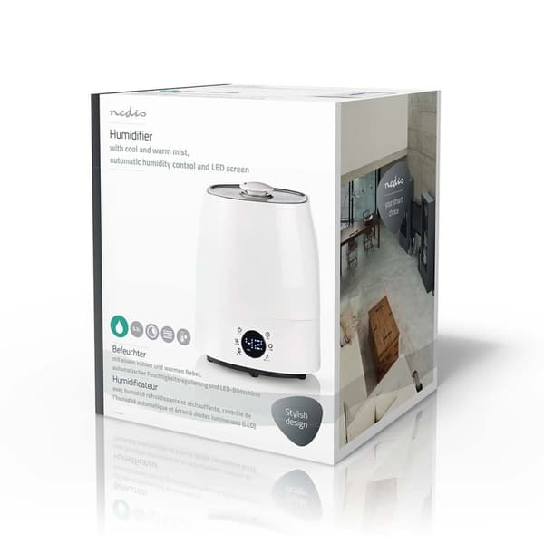 Luftfukter | 110 W | With Cool and Warm Mist | 5.5 l | Hygrometer | Timer | Egnet for plass opptil: 50 m² | Grå / Hvit