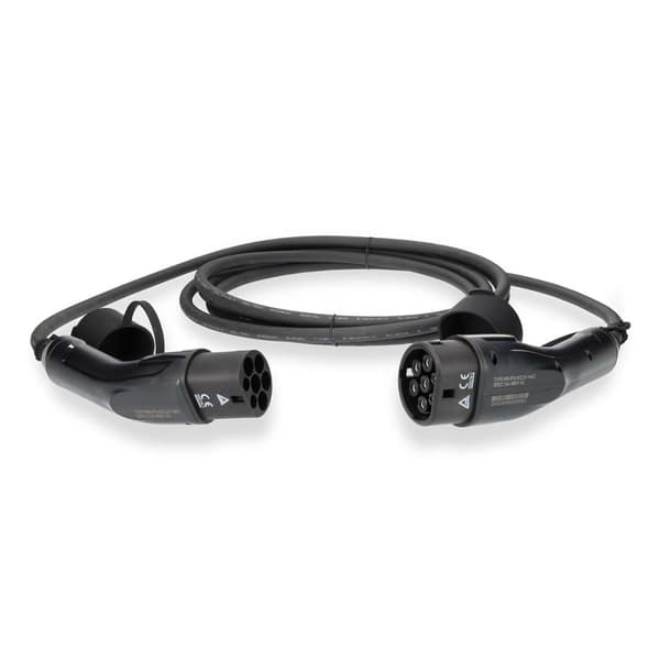 Elfordonskabel | Cable Type 2 | 16 A | 11000 W | 3-Faser | 5.00 m | Svart | Presentbox
