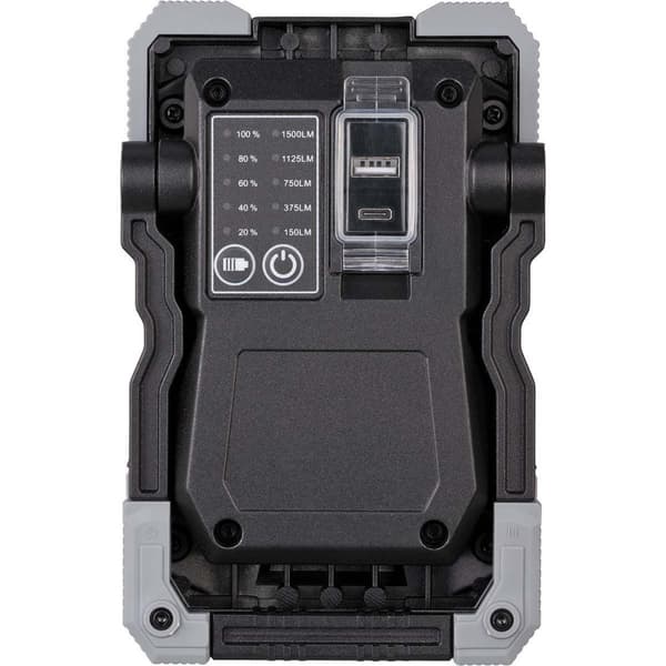 Oppladbart LED-arbeidslys RUFUS / LED-verkstedslys utendørs (1500lm, 15W, 5 moduser, Powerbank, USB-lader)