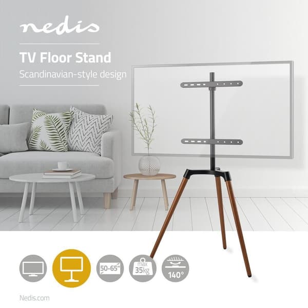TV Lattiajalusta | 50 - 65 " | Maksimi tuettu näytön paino: 35 kg | Skandinaavinen Design | Käänneltävä | Kaatumisenesto-lenkki | Pikalukko | Alumiini