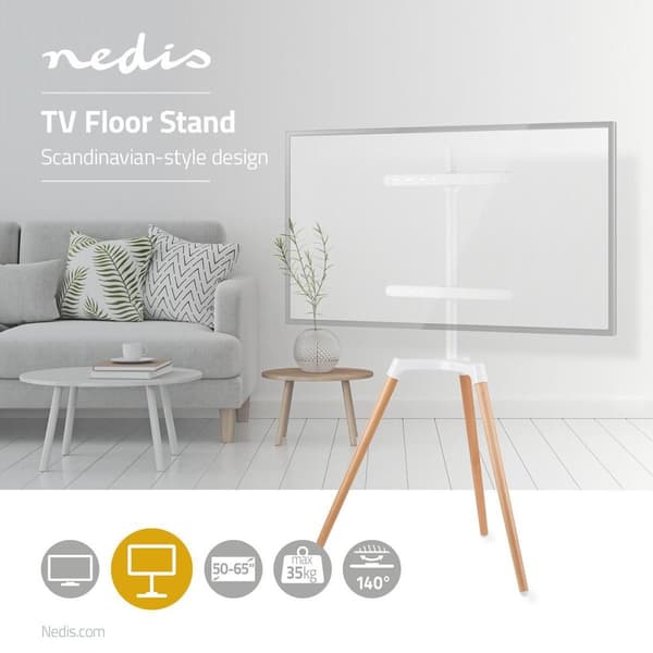 TV Lattiajalusta | 50 - 65 " | Maksimi tuettu näytön paino: 35 kg | Skandinaavinen Design | Käänneltävä | Kaatumisenesto-lenkki | Pikalukko | Alumiini