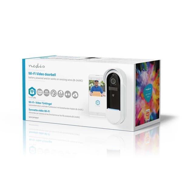 SmartLife Video Dørtelefon | Wi-Fi | Batteri / Transformer | Full HD 1080p | Cloud Storage (mulighed) / microSD (ikke inkluderet) | IP54 | Med bevægel